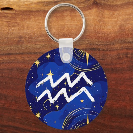 Porte-clés Horoscope Sign Aquarius Symbol (Verso)