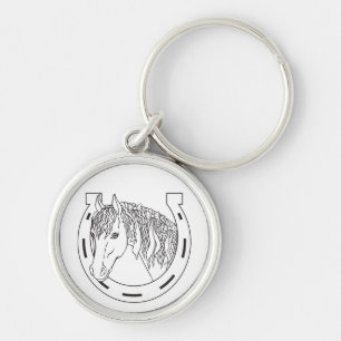 Porte-clés Horse Western Horseback Riding Lucky Horseshoe
