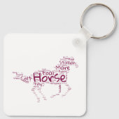 Porte-clés Horse Word Cloud Design unique en Maroon (Dos)
