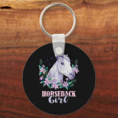 Porte-clés Horseback Girl Horseback équitation Cheval Lover E (Recto)