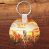 Porte-clés Horses at sunset throw pillow (Recto)