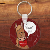 Porte-clés Horses Bouche Saint Valentin personnalisation (Recto)