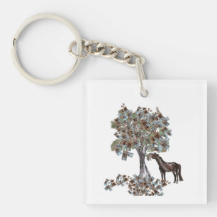Porte-clés horsey mangeant $ arbre cette version a plus de fe