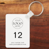 Porte-clés Hospitality Business Logo Numéro de chambre Minima (Verso)