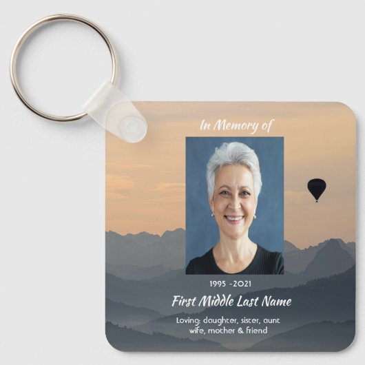 Porte-clés Hot Air Balloon  Memorial Keepsake  (Recto)
