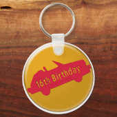 Porte-clés Hot Car 16e anniversaire cadeaux (Recto)