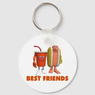 Porte-clés Hot-dog et soude de meilleurs amis