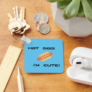 Porte-clés Hot Dog Je suis mignon Personnalisé avec le nom