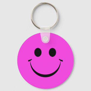 Porte-clés Hot Pink Happy Face Birthday
