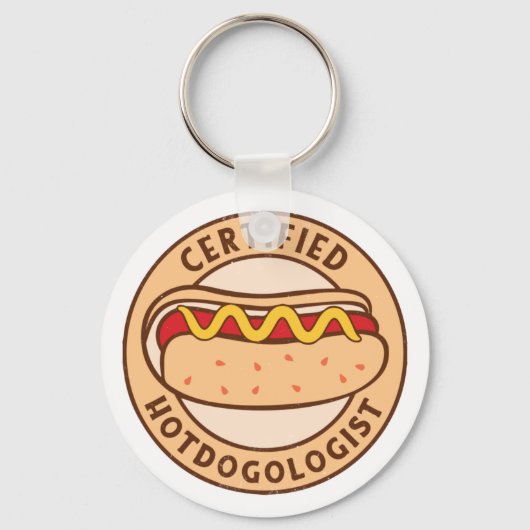 Porte-clés Hotdogologue certifié Funny Hot Amoureux des chien (Recto)