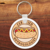 Porte-clés Hotdogologue certifié Funny Hot Amoureux des chien (Recto)