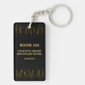 Porte-clés Hôtel de luxe noir et or (Dos)
