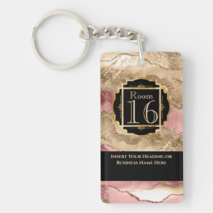 Porte-clés Hôtel lodge resort rose de l'or géode marbre DO-