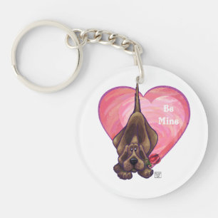 Porte-clés Hound Dog Valentine's Day