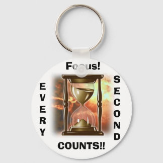 Porte-clés Hourglass, Focus !, CHAQUE, DEUXIÈME, COMPTE ! !