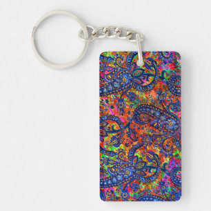 Porte-clés Housse de chéquier à motif de chakra coloré mignon