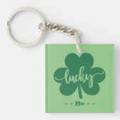Porte-clés Housse vert Lucky Clover St Patrick Jour ronde (Devant)