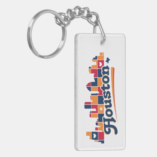 Porte-clés Houston Skyline Patchwork, Texas (Devant gauche)