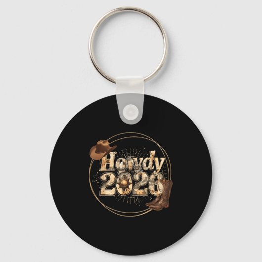 Porte-clés Howdy 2026 New Year Hello 2026 Western New Year  (Recto)