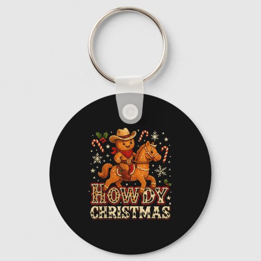 Porte-clés Howdy Christmas Cowboy Gingerbread Design  (Recto)