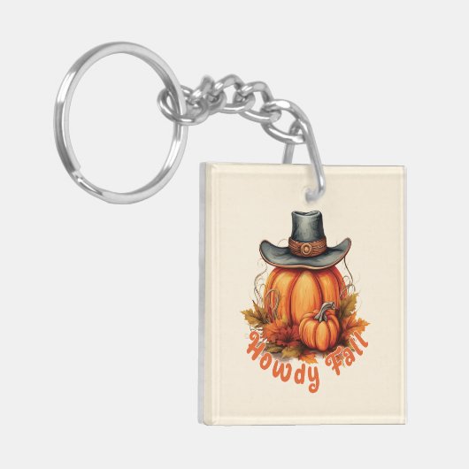 Porte-clés Howdy Fall - Vibes d'automne rustiques (Devant gauche)