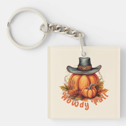 Porte-clés Howdy Fall - Vibes d'automne rustiques (Devant)