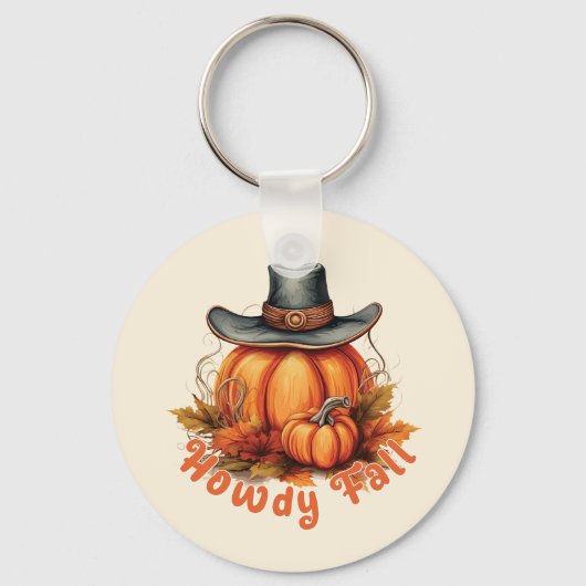Porte-clés Howdy Fall - Vibes d'automne rustiques (Recto)