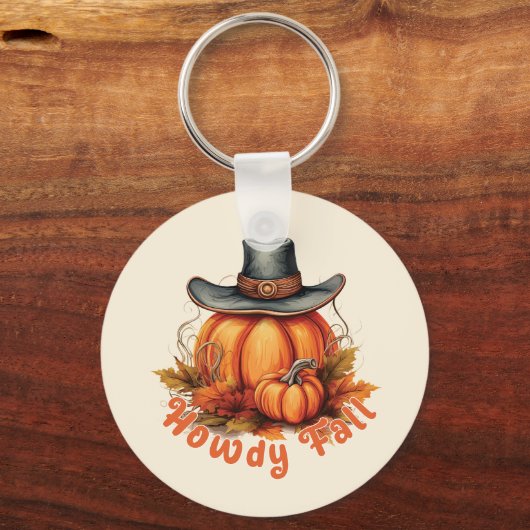 Porte-clés Howdy Fall - Vibes d'automne rustiques (Recto)