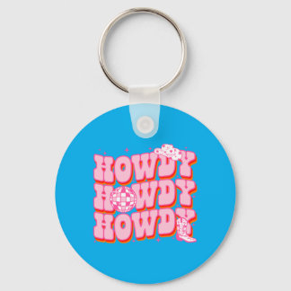 Porte-clés Howdy Southern Western Girl Country Rodeo Pink