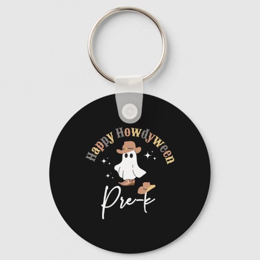 Porte-clés Howdyween Pré-k Fantôme Occidental Enseignant Prés (Recto)