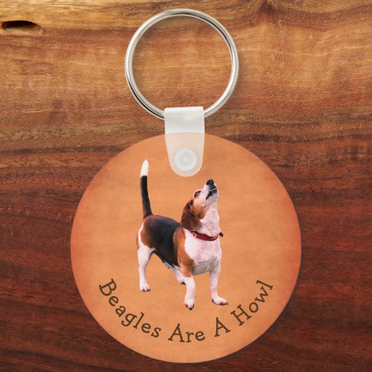 Porte-clés Howling Beagle Dog Cute Personalized  (Recto)