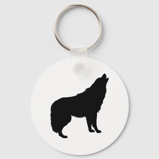 Porte-clés Howling Wolf Silhouette (Recto)