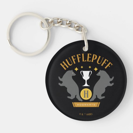 Porte-clés HUFFLEPUFF™ Badger and Cup House Pride Graphisme (Devant)