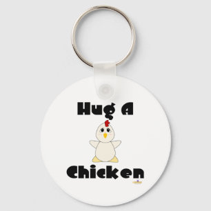 Porte-clés Huggable White Chicken Hug A Chicken