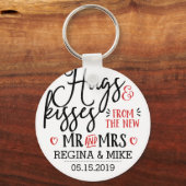 Porte-clés Hugs and Kisses New Mr and Mrs Handwriting Scipt (Recto)