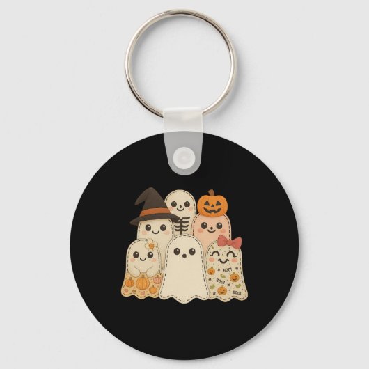 Porte-clés Hugvyn Halloween Patchwork Quilt Ghost Matching Fa (Recto)