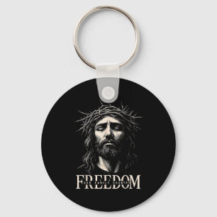 Porte-clés Hugvyn Liberté Jésus Visage Chrétien Couronne Dieu