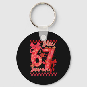 Porte-clés Hugvyn Six Seven Saint-Valentin 6 7 Mème À Carreau