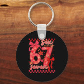 Porte-clés Hugvyn Six Seven Saint-Valentin 6 7 Mème À Carreau (Recto)