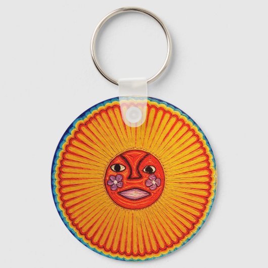 Porte-clés Huichol String Art Sun Mexican Folk Art (Recto)