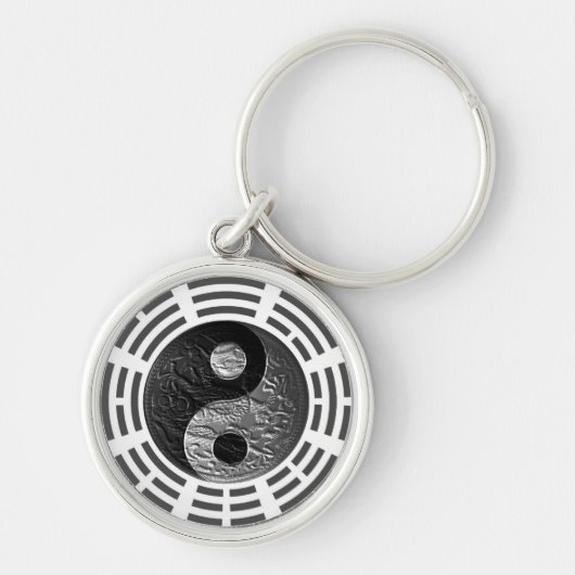 Porte-clés Huit Trigrams Yin Yang Graver en refief-Comme le (Devant)