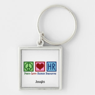 Porte-clés Human Resources Peace Love HR Office Rep Custom