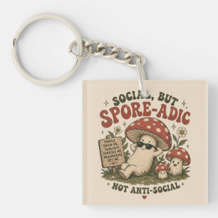 Porte-clés Humeur Sporadique – Design Rétro Champignon Mignon