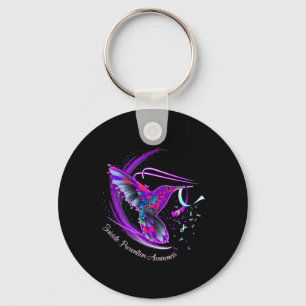 Porte-clés Hummingbird Purple Blue Ribbon Prévention du suici
