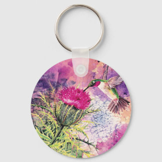 Porte-clés Hummingbird Purple Thistart Imprimer