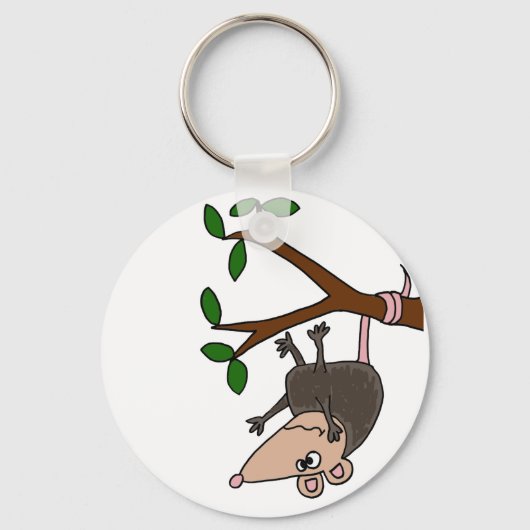 Porte-clés Humoristique Possum Dangers de l'arbre (Recto)