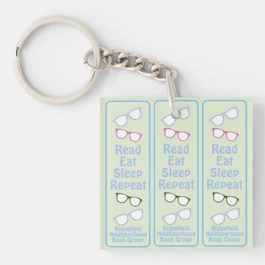 Porte-clés Humorous Read Eat Sleep Repeat Eyeglasses (Devant)