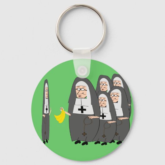 Porte-clés Humour catholique des soeurs grasses (Recto)