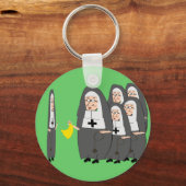 Porte-clés Humour catholique des soeurs grasses (Recto)