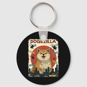 Porte-clés Humour Dogezilla Shiba Inu Chien Halloween